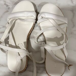 Marc Fisher Cream Strappy Sandals